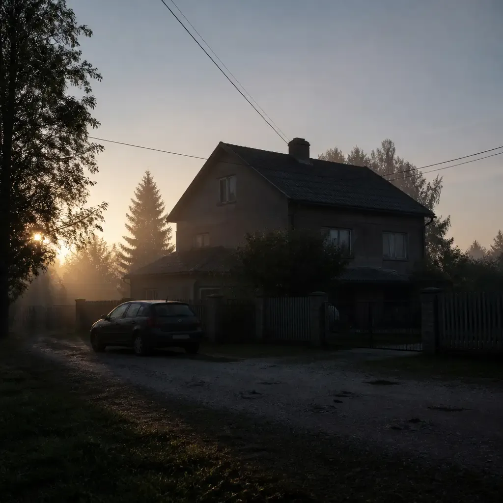 Obraz AI — dom Zasławskich o świcie